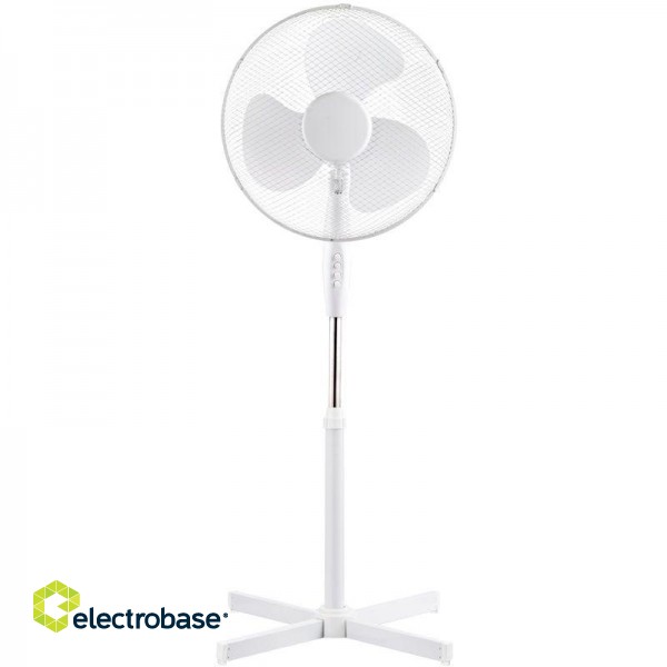 Ventiliatorius Platinet  PSF1616W Stand High 40W Power Fan with 3 Speed levels / Swing function White White