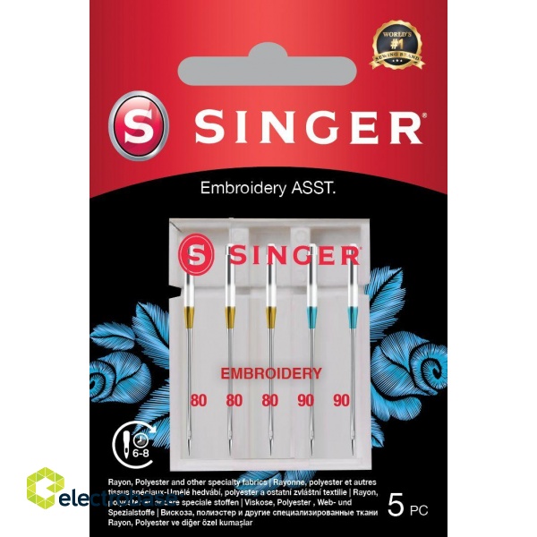 Accessories and filters Singer  Embroidery Needle ASST 5PK 