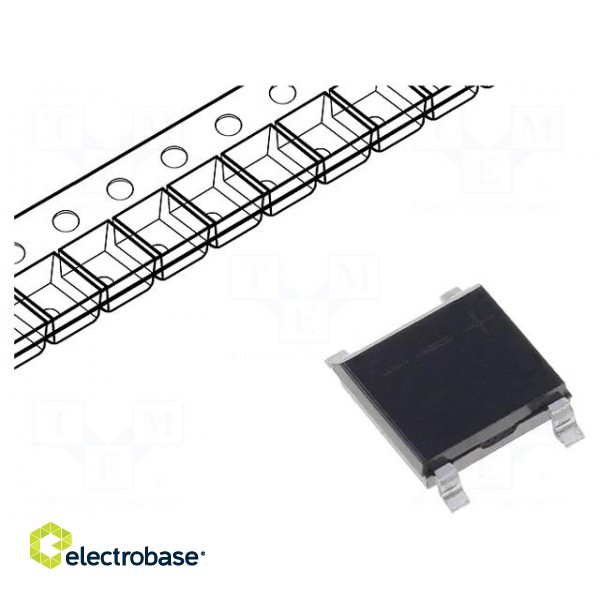 Bridge rectifier: single-phase | 100V | If: 1A | Ifsm: 30A | ABS | SMT