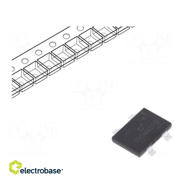 Single-phase bridge rectifier | Urmax: 1kV | If: 4A | Ifsm: 120A | YBS3