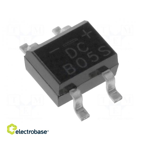 Single-phase bridge rectifier | Urmax: 50V | If: 0.5A | Ifsm: 30A