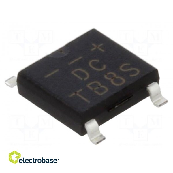 Bridge rectifier: single-phase | 800V | If: 1A | Ifsm: 30A | ABS | SMT