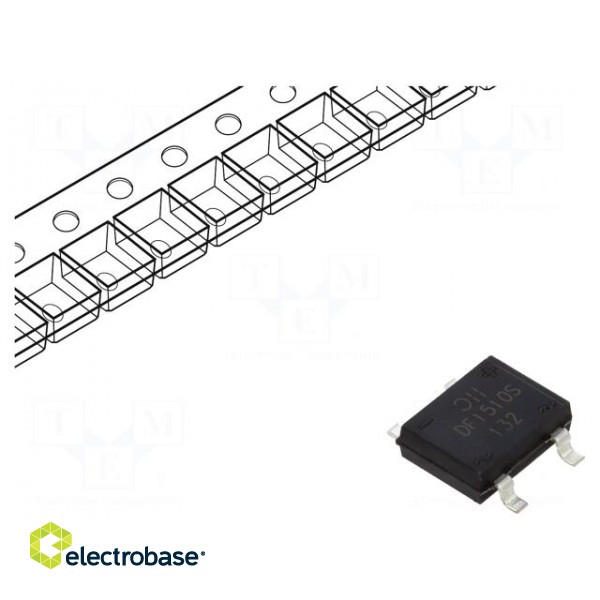 Bridge rectifier: single-phase | Urmax: 1kV | If: 1.5A | Ifsm: 50A | DFS