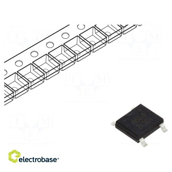 Bridge rectifier: single-phase | Urmax: 1kV | If: 2A | Ifsm: 60A | ABS