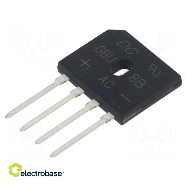 Bridge rectifier: single-phase | Urmax: 100V | If: 8A | Ifsm: 200A