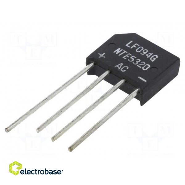 Bridge rectifier: single-phase | Urmax: 1kV | If: 4A | Ifsm: 200A | flat