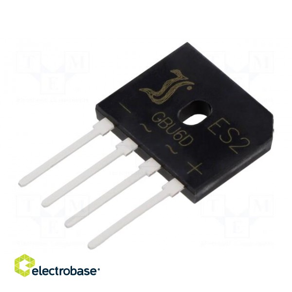 Bridge rectifier: single-phase | Urmax: 200V | If: 6A | Ifsm: 158A