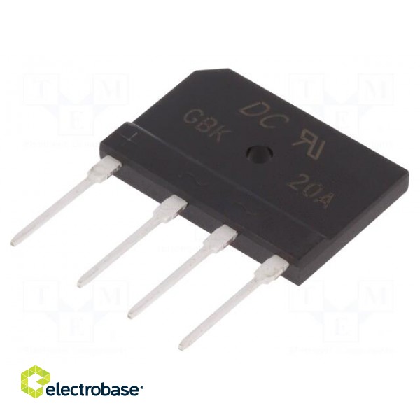 Single-phase bridge rectifier | Urmax: 50V | If: 3.6A | Ifsm: 260A