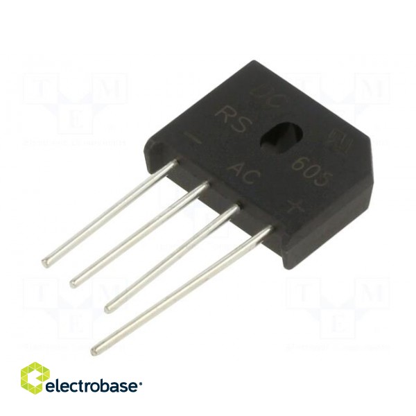 Bridge rectifier: single-phase | Urmax: 600V | If: 6A | Ifsm: 150A