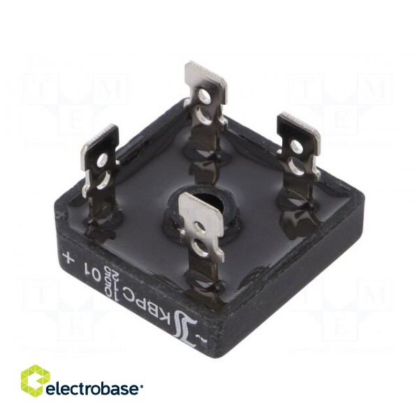 Single-phase bridge rectifier | Urmax: 100V | If: 10/15/25A | THT image 1