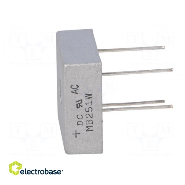 Bridge rectifier: single-phase | Urmax: 100V | If: 25A | Ifsm: 400A image 3