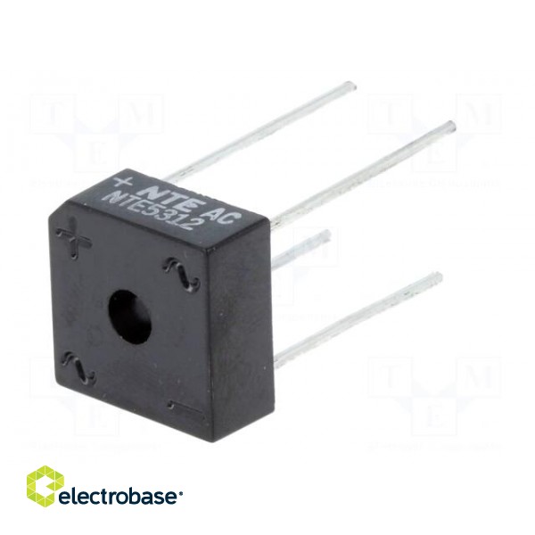 Single-phase bridge rectifier | Urmax: 100V | If: 8A | Ifsm: 200A | THT image 2