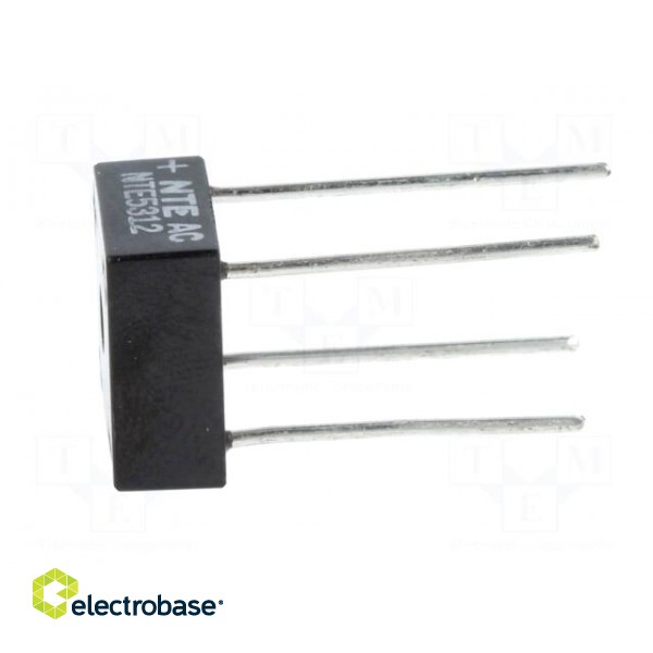 Single-phase bridge rectifier | Urmax: 100V | If: 8A | Ifsm: 200A | THT paveikslėlis 3