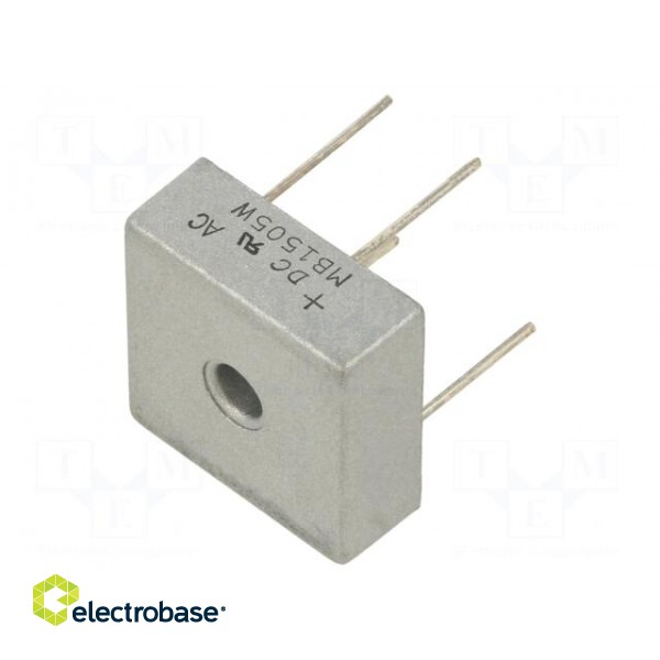 Bridge rectifier: single-phase | Urmax: 50V | If: 15A | Ifsm: 300A фото 1