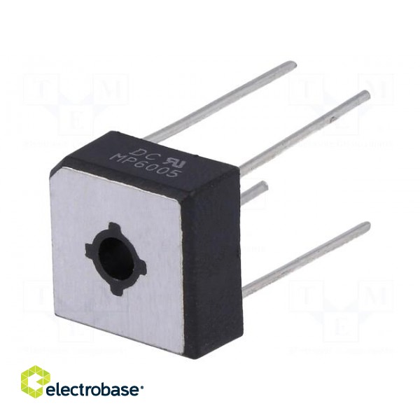 Single-phase bridge rectifier | Urmax: 50V | If: 6A | Ifsm: 175A | MP-6 image 1