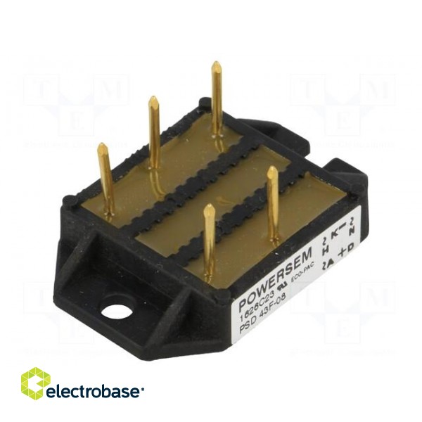 Bridge rectifier: three-phase | Urmax: 0.8kV | If: 40A | Ifsm: 90A | THT image 1