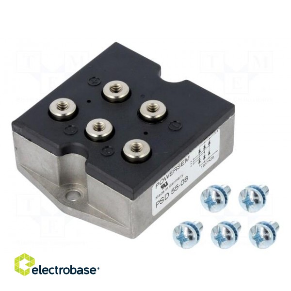 Bridge rectifier: three-phase | Urmax: 0.8kV | If: 58A | Ifsm: 670A image 1