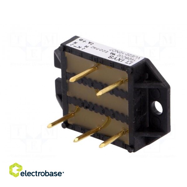 Bridge rectifier: three-phase | Urmax: 1.2kV | If: 24A | Ifsm: 40A | THT image 4