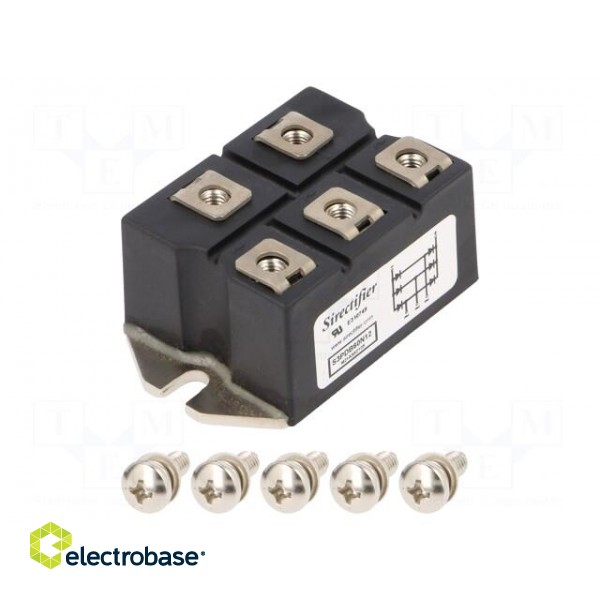 Bridge rectifier: three-phase | Urmax: 1.2kV | If: 60A | Ifsm: 550A image 1