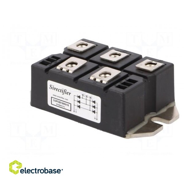 Bridge rectifier: three-phase | Urmax: 1.6kV | If: 180A | Ifsm: 1.8kA image 4