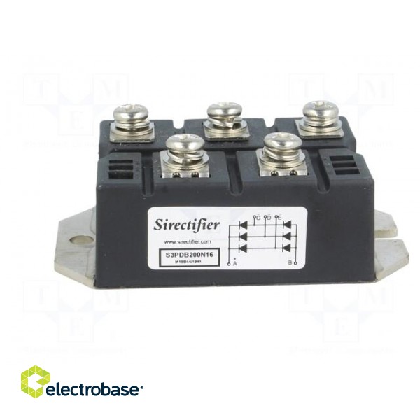 Bridge rectifier: three-phase | Urmax: 1.6kV | If: 200A | Ifsm: 2.24kA image 3