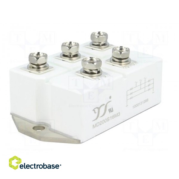 Bridge rectifier: three-phase | Urmax: 1.6kV | If: 200A | Ifsm: 2.24kA image 2