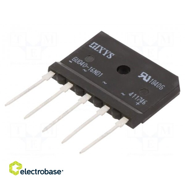 Bridge rectifier: three-phase | Urmax: 1.6kV | If: 40A | Ifsm: 370A