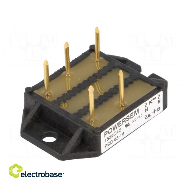 Bridge rectifier: three-phase | Urmax: 1.6kV | If: 68A | Ifsm: 300A image 1