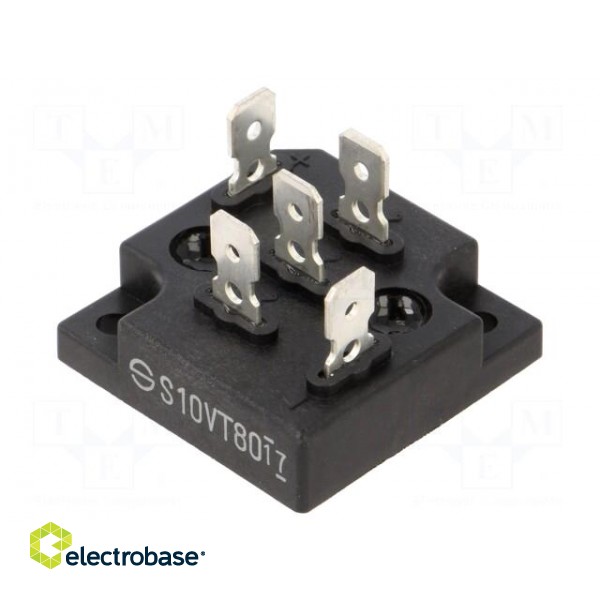 Bridge rectifier: three-phase | Urmax: 800V | If: 10A | Ifsm: 150A | THT