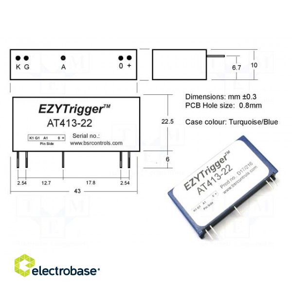Module: thyristor trigger module | THT | EZYTrigger™ | 12mA | 2.2kV paveikslėlis 2