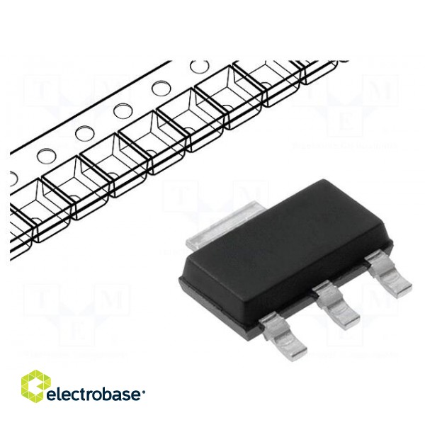 IC: voltage regulator | LDO,fixed | 1.5V | 0.8A | SOT223 | SMD | tube