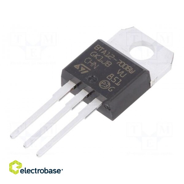 Triac | 700V | 12A | TO220ABIns | Igt: 50mA | Snubberless™