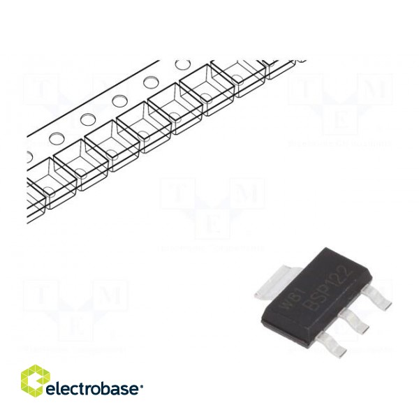Transistor: N-MOSFET | unipolar | 200V | 0.55A | 1.5W | SOT223