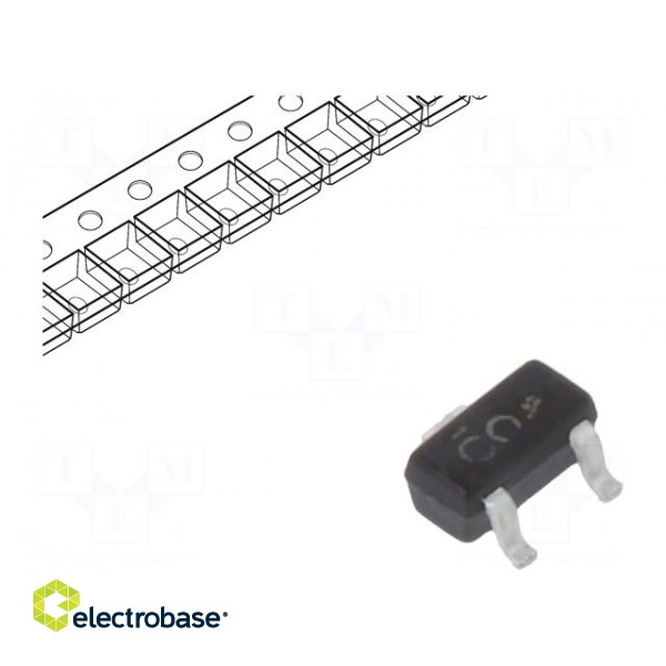 Transistor: N-MOSFET | unipolar | 20V | 0.35A | 0.08W | SC75A image 1
