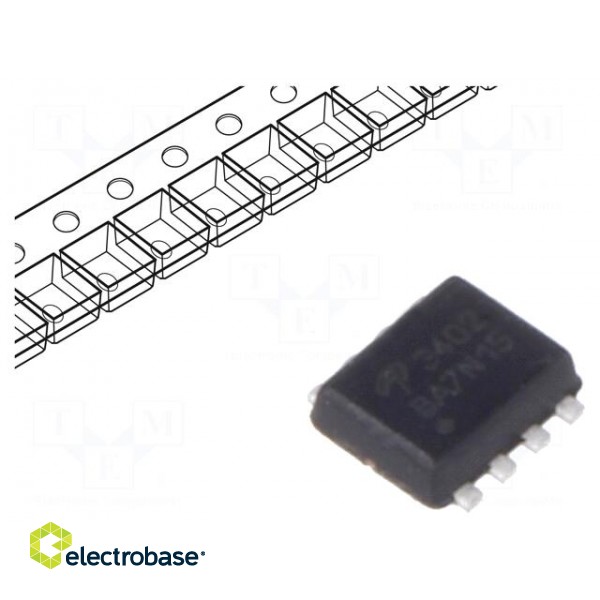 Transistor: N-MOSFET | unipolar | 20V | 9.6A | 3W | DFN8