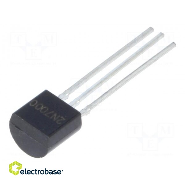 Transistor: N-MOSFET | unipolar | 60V | 0.2A | 0.35W | TO92