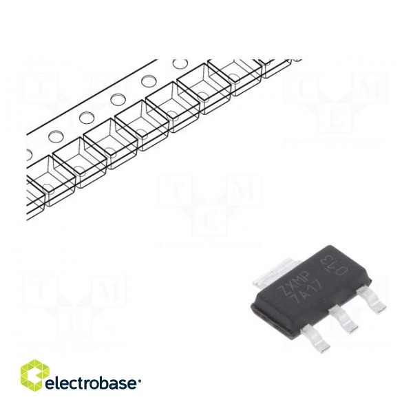 Transistor: P-MOSFET | unipolar | -70V | -2.6A | Idm: -9.6A | 2W | SOT223