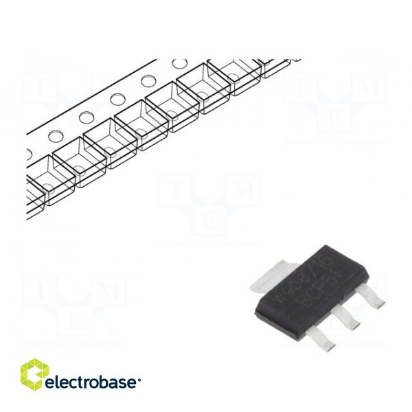 Transistor: PNP | bipolar | 45V | 1A | 1W | SC73,SOT223