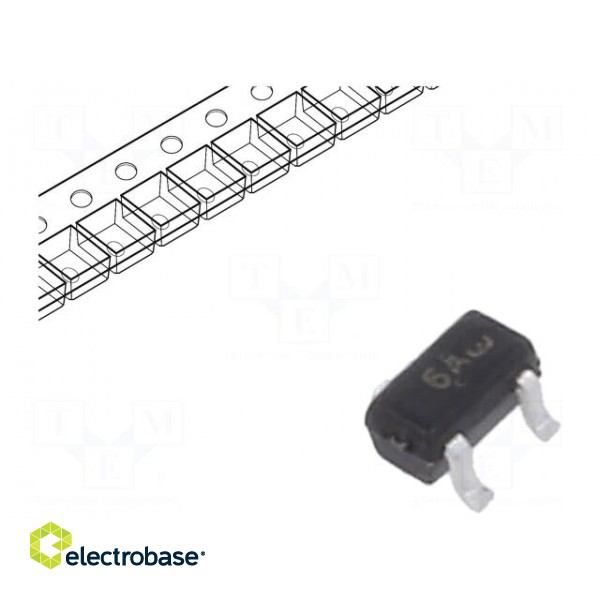 Transistor: PNP | bipolar | BRT | 50V | 0.1A | 0.2W | SC75 | R1: 10kΩ