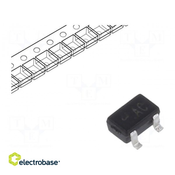 Transistor: PNP | bipolar | BRT | 50V | 0.1A | 200mW | SOT323 | R1: 22kΩ