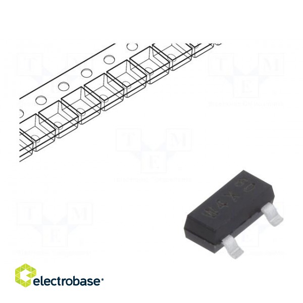 Transistor: PNP | bipolar | BRT | 50V | 0.5A | SOT23,TO236AB | R1: 4.7kΩ