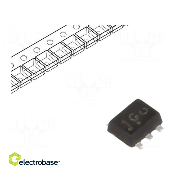 Transistor: NPN x2 | bipolar | 45V | 0.1A | 0.2W | SOT563