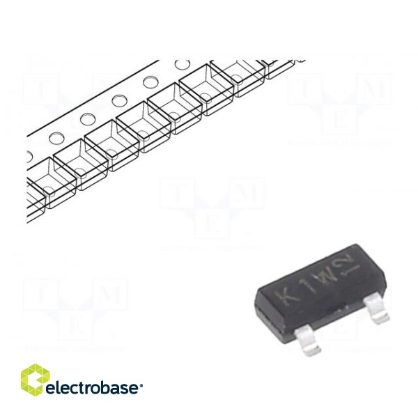 Transistor: NPN | bipolar | 45V | 0.1A | 250mW | SOT23,TO236AB