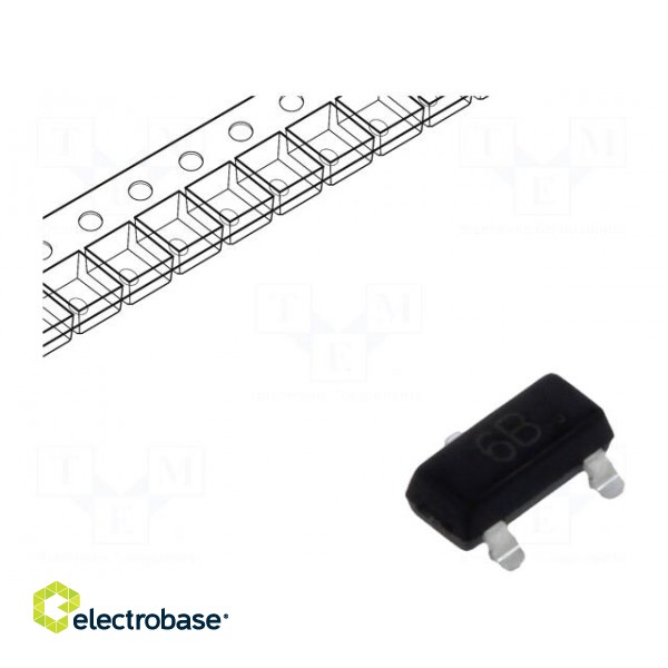 Transistor: NPN | bipolar | 45V | 0.5A | 300mW | SOT23 paveikslėlis 1