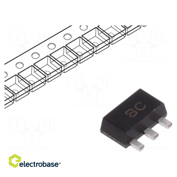 Transistor: NPN | bipolar | 45V | 1A | 1W | SOT89