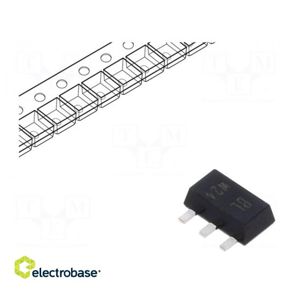 Transistor: NPN | bipolar | 80V | 1A | 1.35W | SC62,SOT89