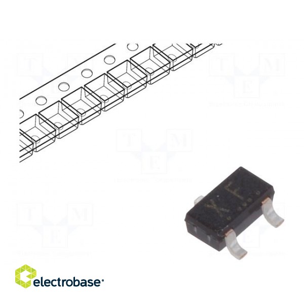 Transistor: NPN | bipolar | BRT | 50V | 0.1A | 0.2W | SC59 | R1: 4.7kΩ фото 1