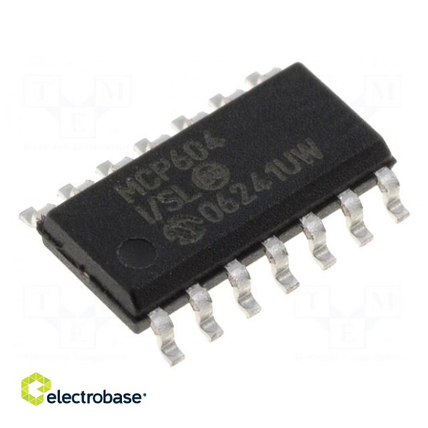 IC: operational amplifier | 2.8MHz | Ch: 4 | SO14 | 2.7÷6VDC | IB: 1pA