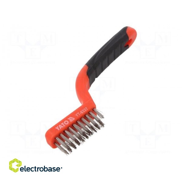 Brush | wire | stainless steel | ABS | 180mm | Number of rows: 3