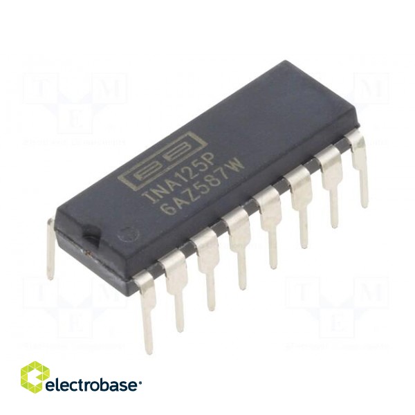 IC: instrumentation amplifier | DIP16 | 150kHz | Ch: 1 | 0.2V/μs | 50uV